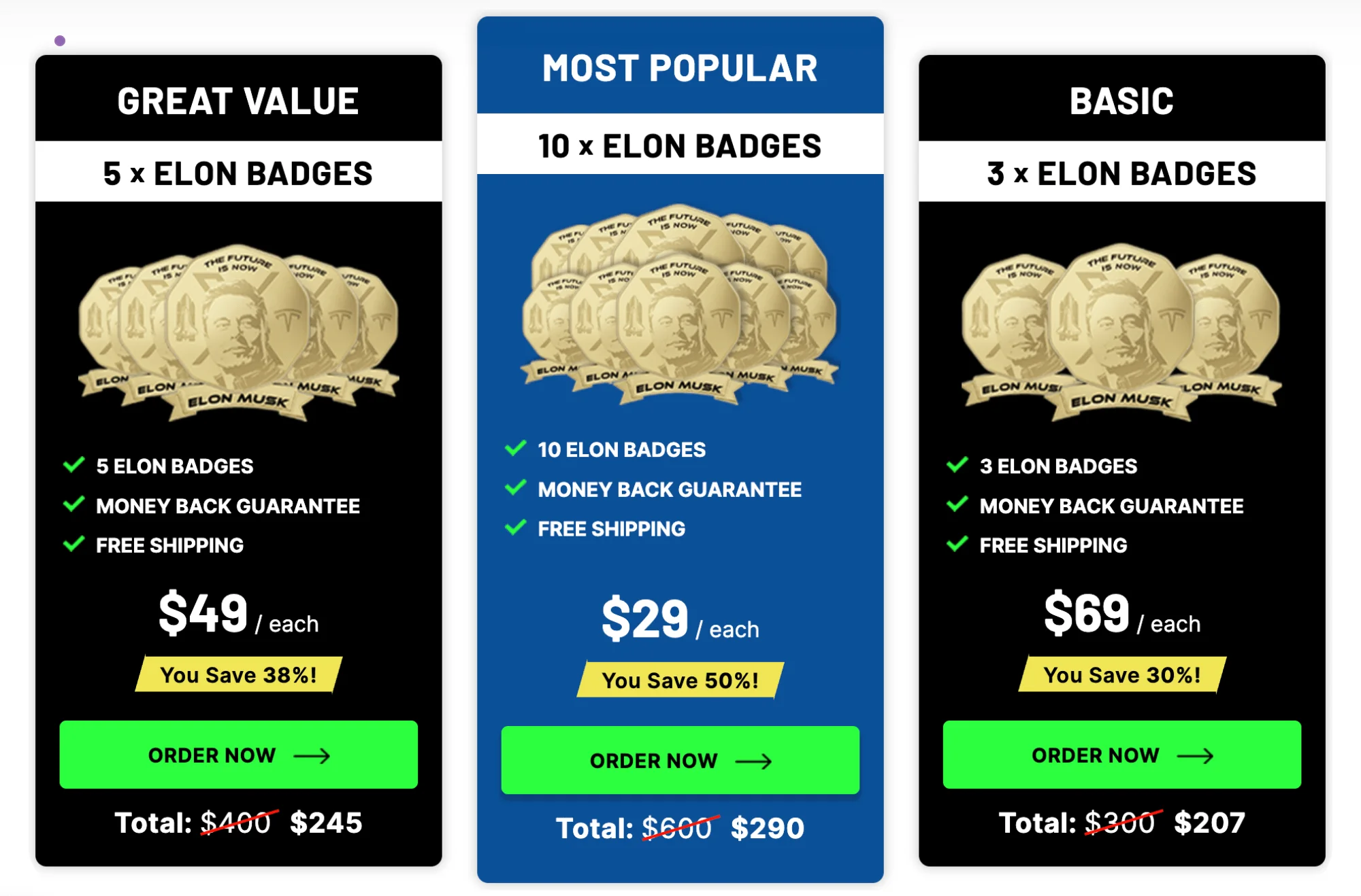 elon musk badge price